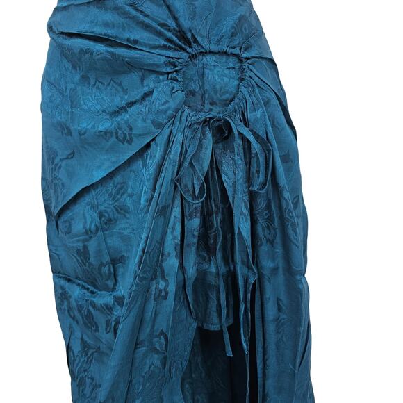 Band of the Free Womans size S Celene Deep Teal Layered Midi Skirt Floral NEW - Picture 3 of 8